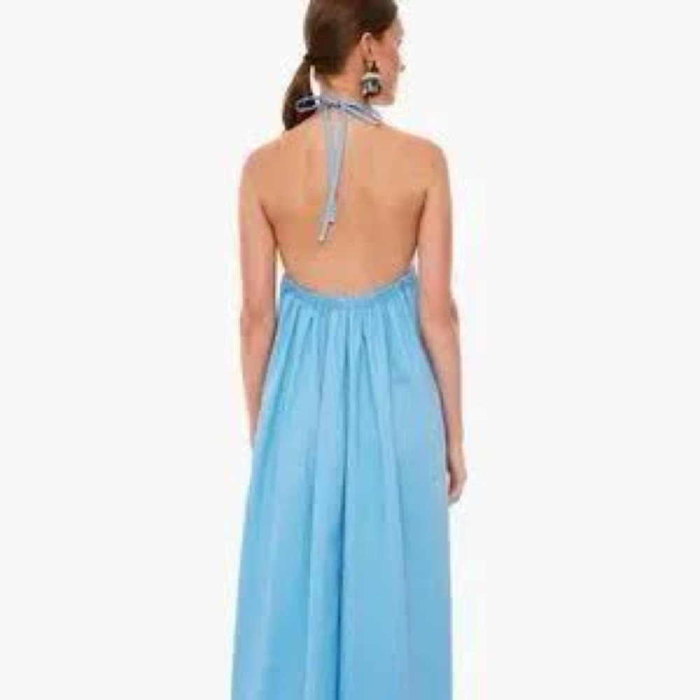 Pomander Place Blue Backless Tie Front Sundress